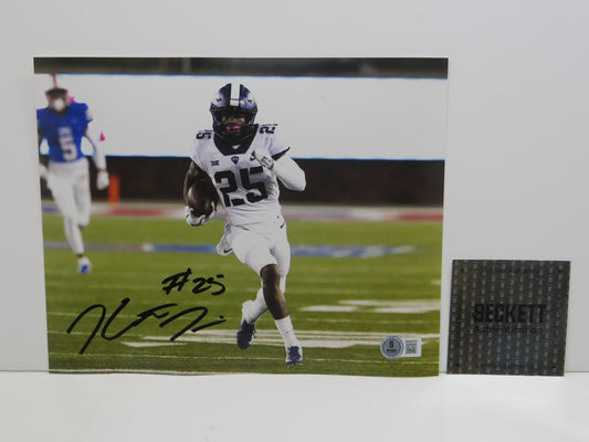 KAVONTE TURPIN TCU Horned Frogs SIGNED 8x10 White Uni PHOTO Dallas Cowboys BAS