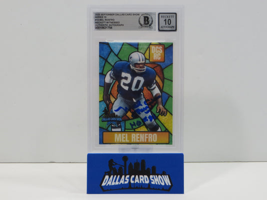 MEL RENFRO DALLAS COWBOYS SIGNED 2025 Sept Dallas Card Show BGS BAS SLAB AUTO 10