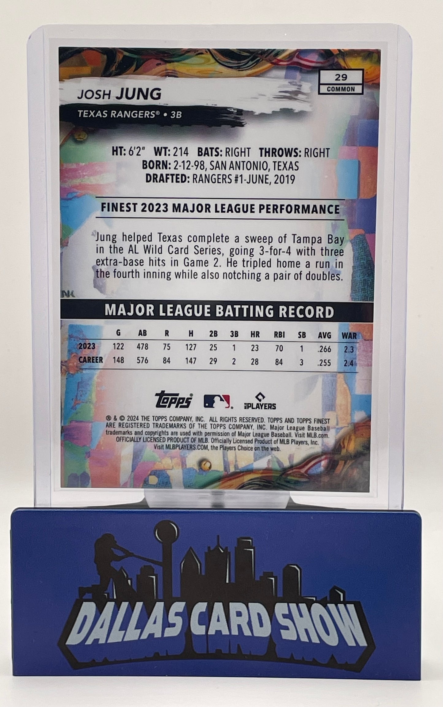 2024 Topps Finest #29 Josh Jung Black Raywave /10