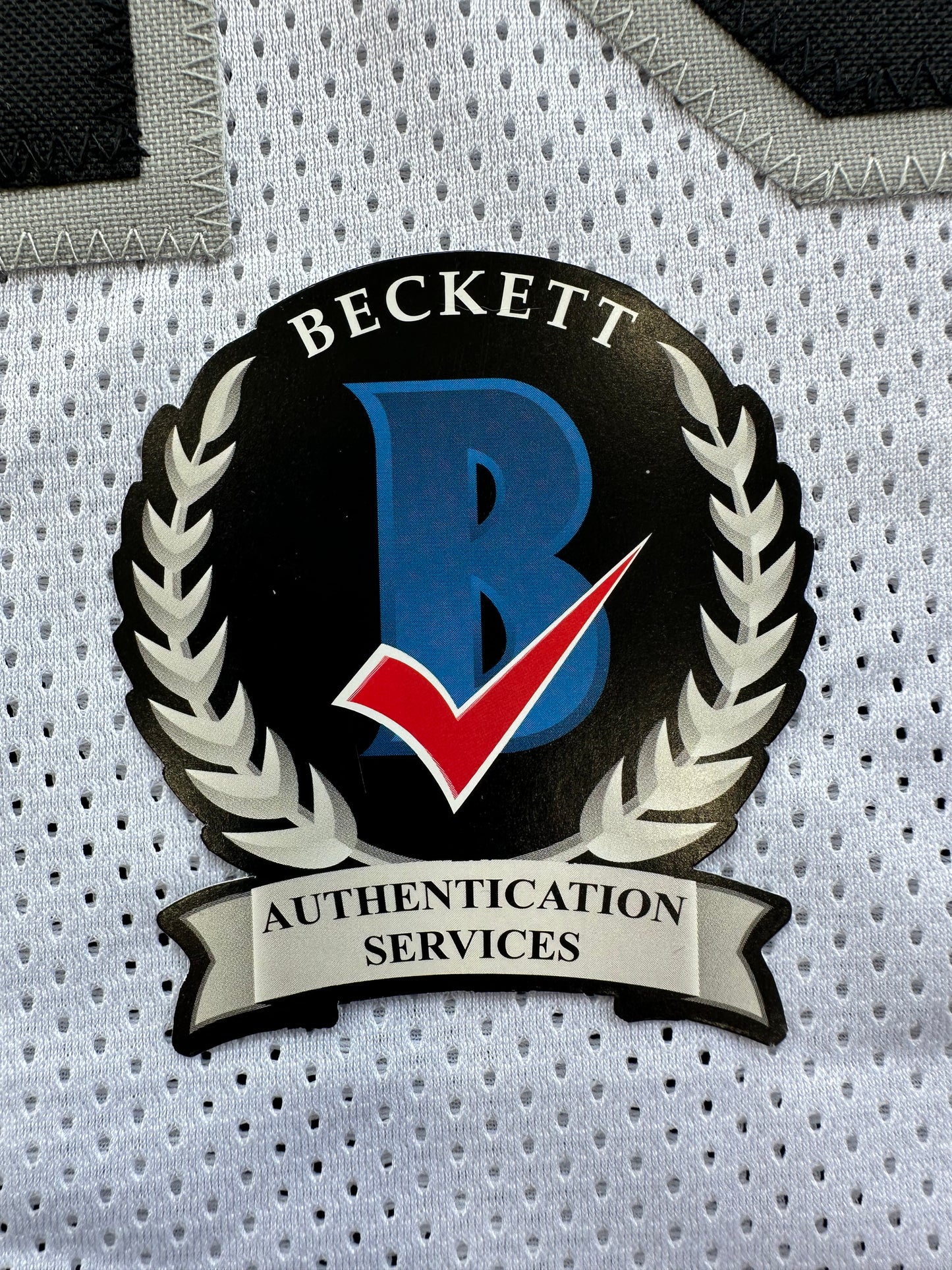 FRED BILETNIKOFF Oakland Raiders SIGNED FOOTBALL WHITE JERSEY XL FSU BAS