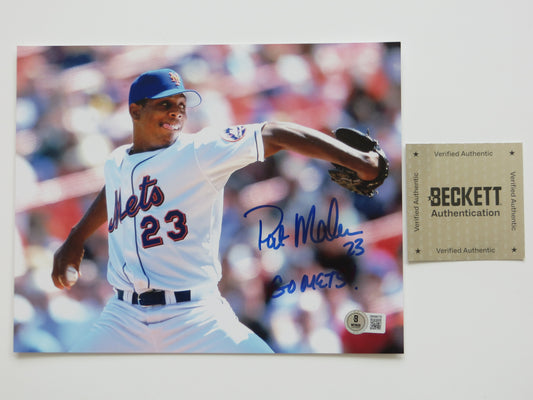PAT PATRICK MAHOMES SR. NEW YORK METS SIGNED 8x10 PHOTO w/INSC Twins Chiefs BAS