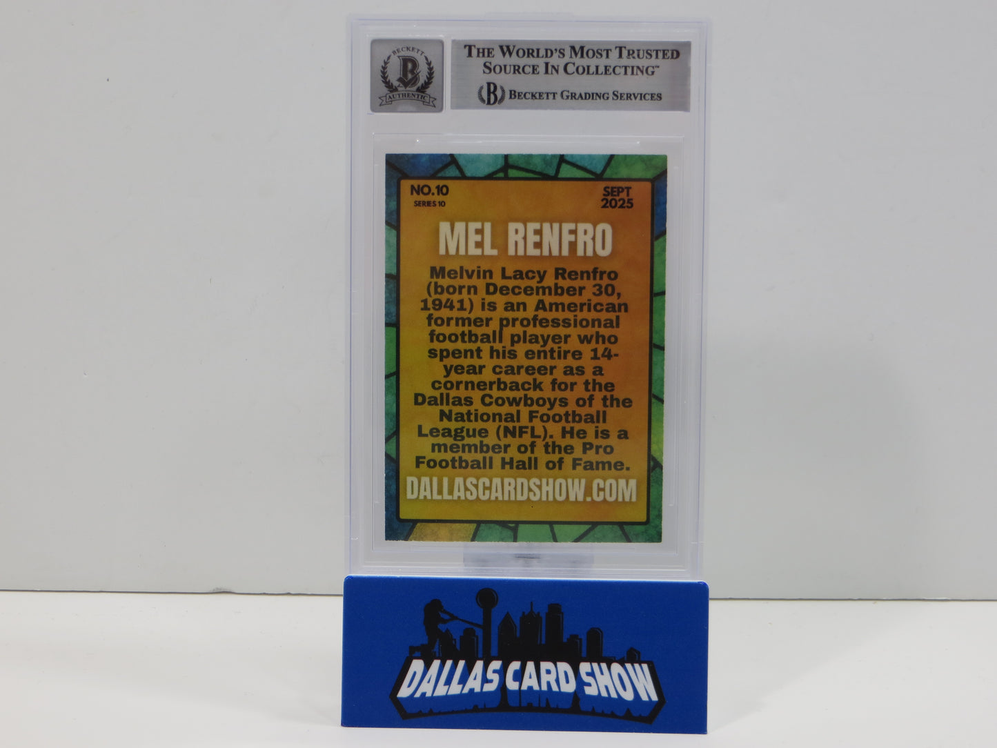 MEL RENFRO DALLAS COWBOYS SIGNED 2025 Sept Dallas Card Show BGS BAS SLAB AUTO 10