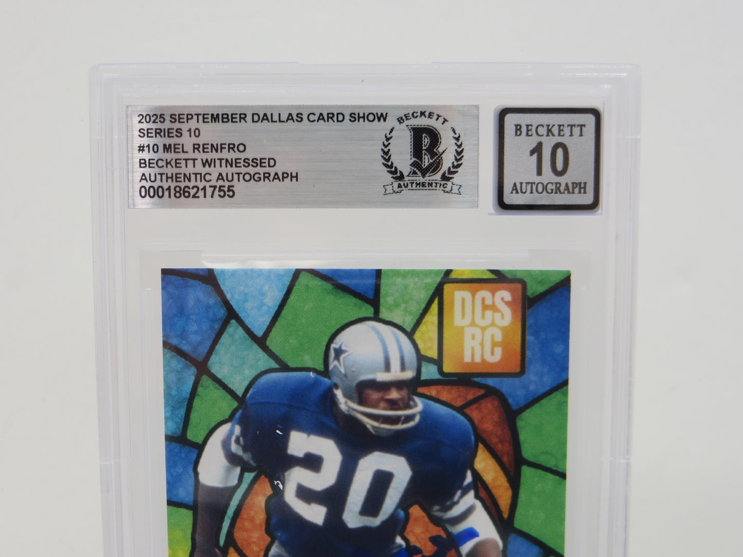 MEL RENFRO DALLAS COWBOYS SIGNED 2025 Sept Dallas Card Show BGS BAS SLAB AUTO 10