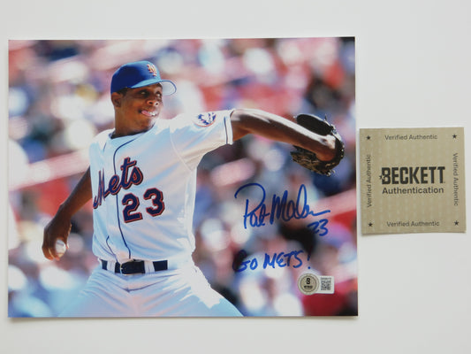 PAT PATRICK MAHOMES SR. NEW YORK METS SIGNED 8x10 PHOTO w/INSC Twins Chiefs BAS
