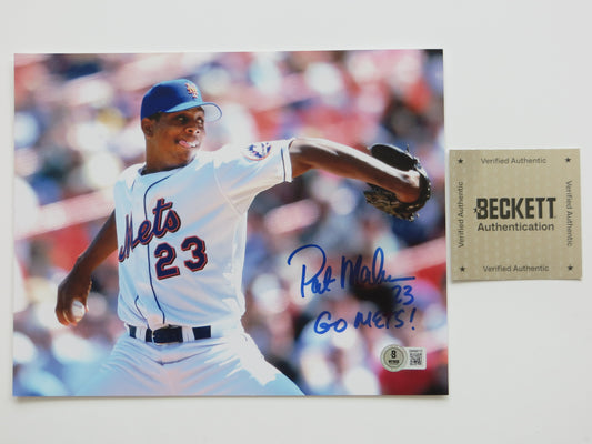 PAT PATRICK MAHOMES SR. NEW YORK METS SIGNED 8x10 PHOTO w/INSC Twins Chiefs BAS