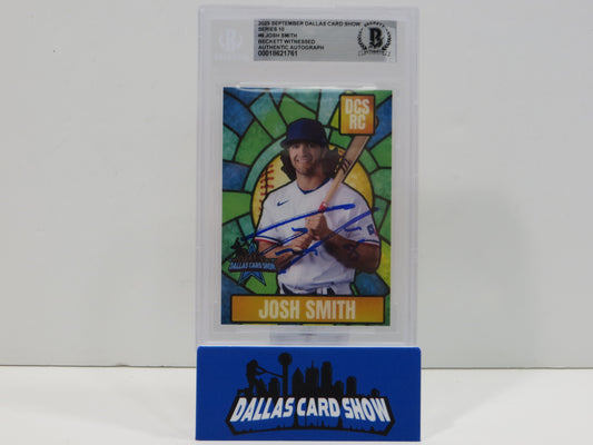 JOSH SMITH TEXAS RANGERS SIGNED 2025 Sept Dallas Card Show BGS BAS SLAB