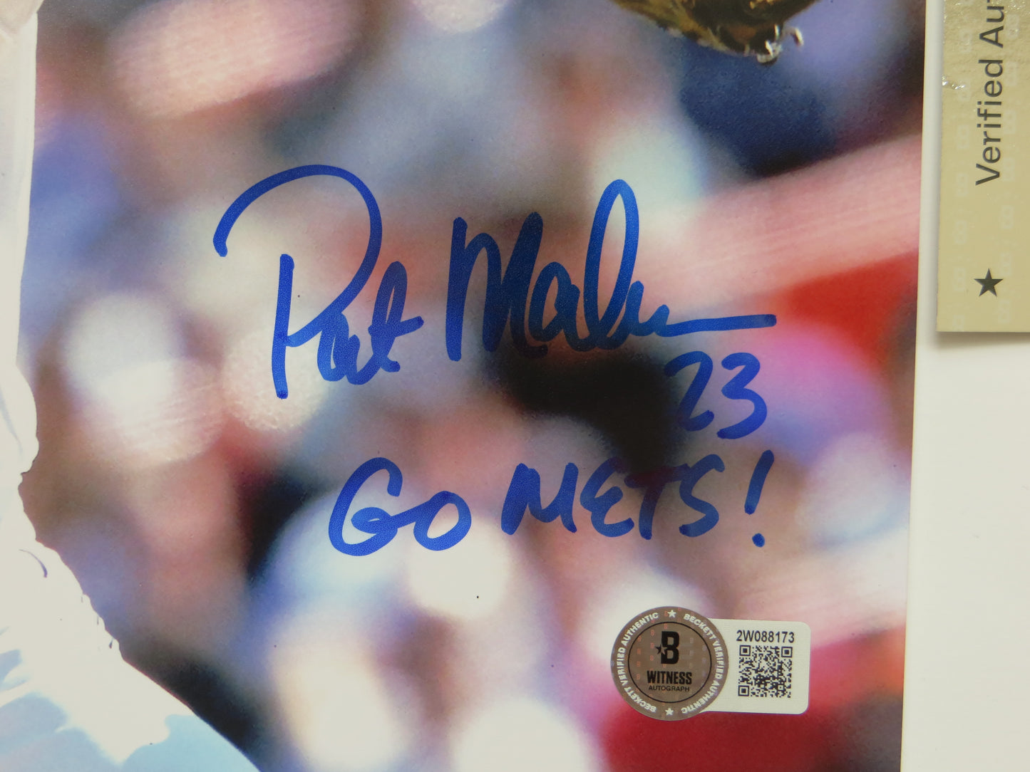 PAT PATRICK MAHOMES SR. NEW YORK METS SIGNED 8x10 PHOTO w/INSC Twins Chiefs BAS