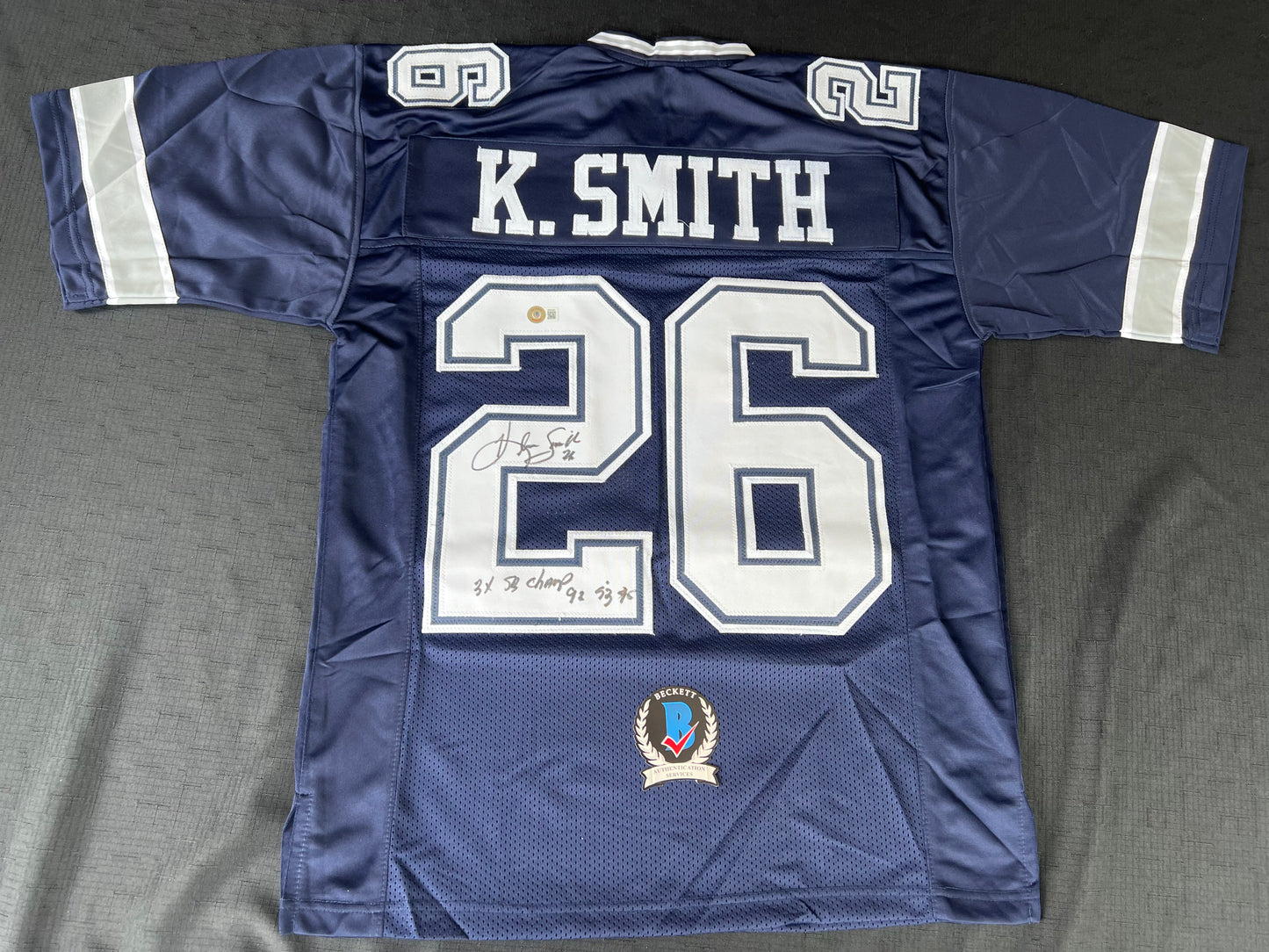 KEVIN SMITH TEXAS A&M AGGIES SIGNED JERSEY w/INSCs Dallas Cowboys M BAS COA