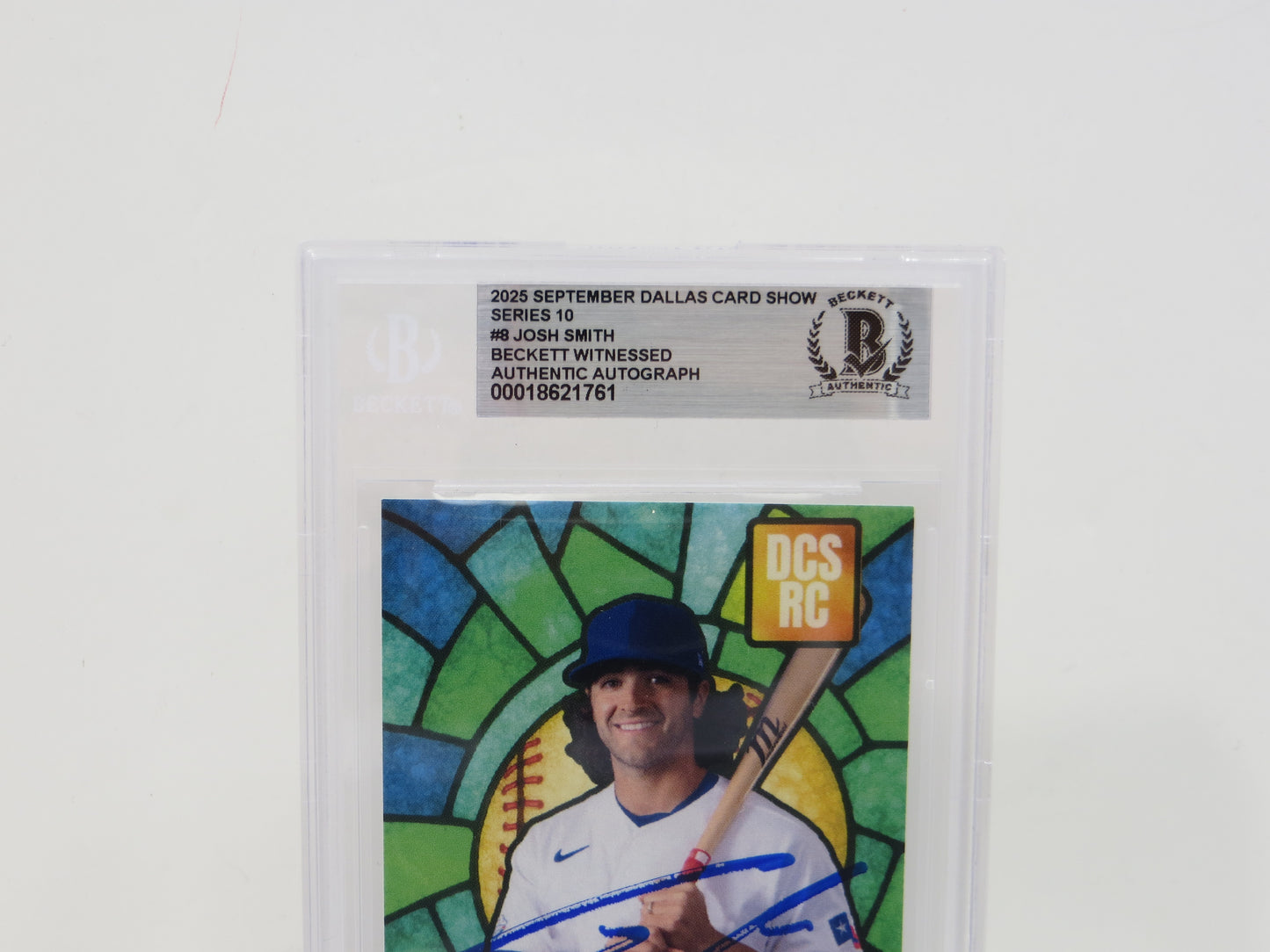 JOSH SMITH TEXAS RANGERS SIGNED 2025 Sept Dallas Card Show BGS BAS SLAB
