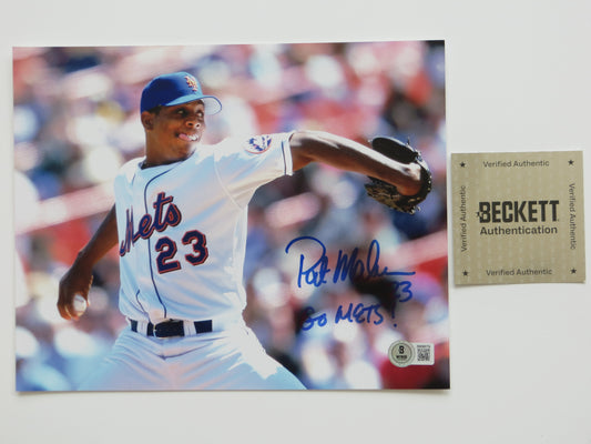 PAT PATRICK MAHOMES SR. NEW YORK METS SIGNED 8x10 PHOTO w/INSC Twins Chiefs BAS