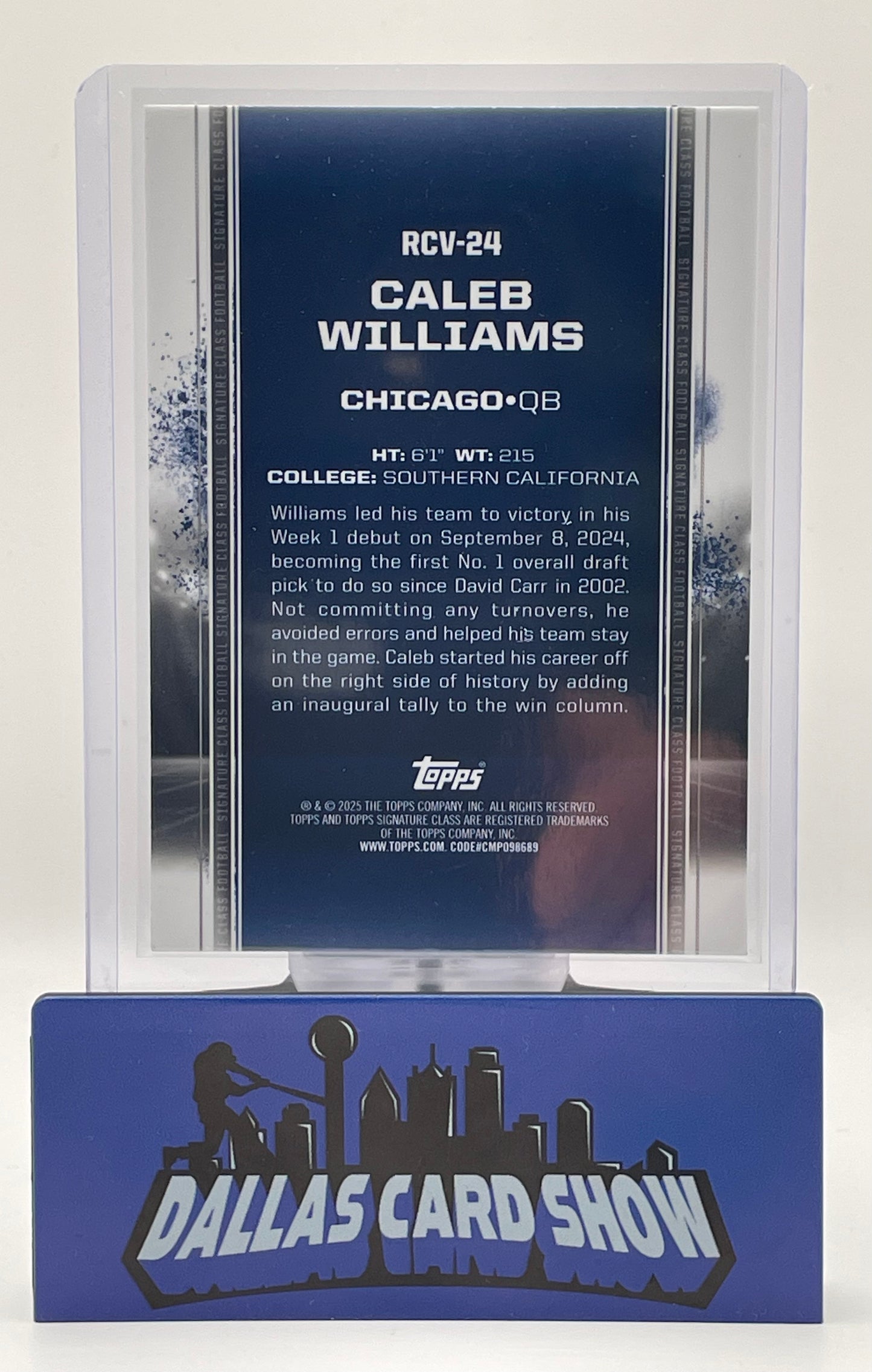 2024 Topps Signature Class #RCV-24 Caleb Williams Purple Rookie Refractor /250