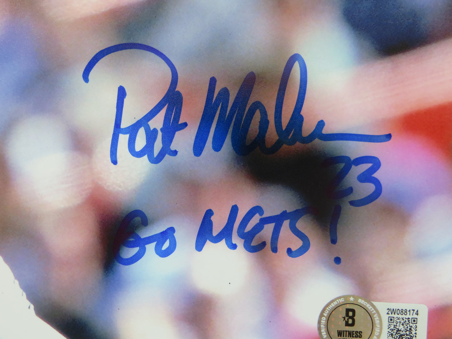 PAT PATRICK MAHOMES SR. NEW YORK METS SIGNED 8x10 PHOTO w/INSC Twins Chiefs BAS