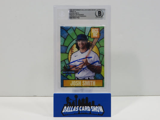 JOSH SMITH TEXAS RANGERS SIGNED 2025 Sept Dallas Card Show BGS BAS SLAB