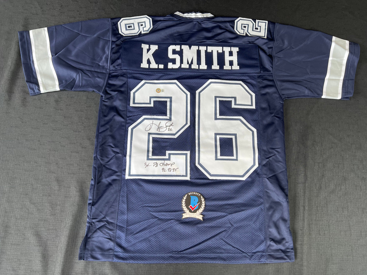 KEVIN SMITH TEXAS A&M AGGIES SIGNED JERSEY w/INSCs Dallas Cowboys M BAS COA