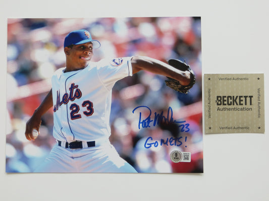 PAT PATRICK MAHOMES SR. NEW YORK METS SIGNED 8x10 PHOTO w/INSC Twins Chiefs BAS