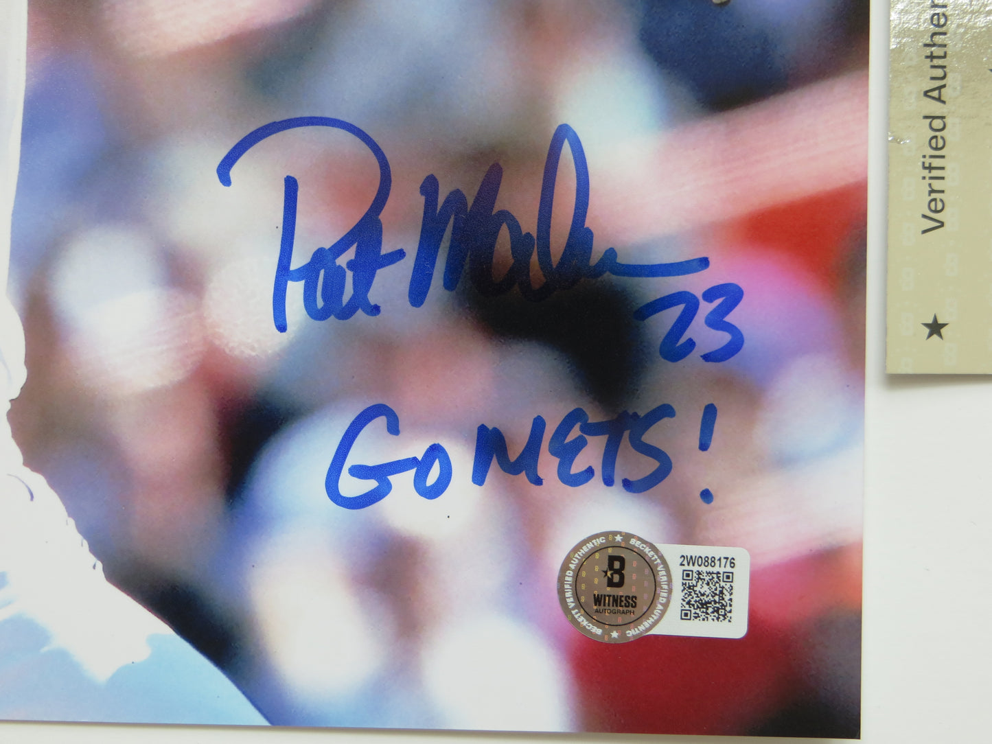 PAT PATRICK MAHOMES SR. NEW YORK METS SIGNED 8x10 PHOTO w/INSC Twins Chiefs BAS
