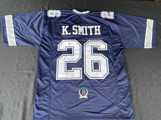 KEVIN SMITH TEXAS A&M AGGIES SIGNED JERSEY w/INSCs Dallas Cowboys 2XL BAS COA