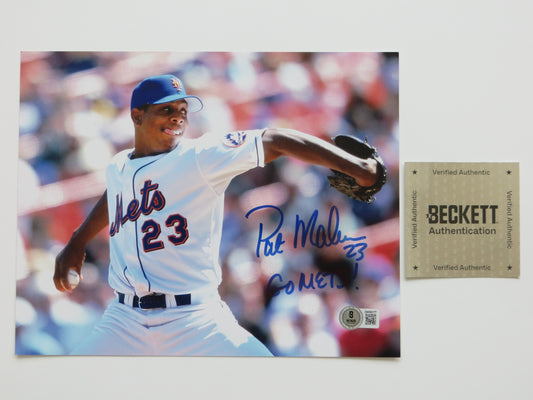 PAT PATRICK MAHOMES SR. NEW YORK METS SIGNED 8x10 PHOTO w/INSC Twins Chiefs BAS