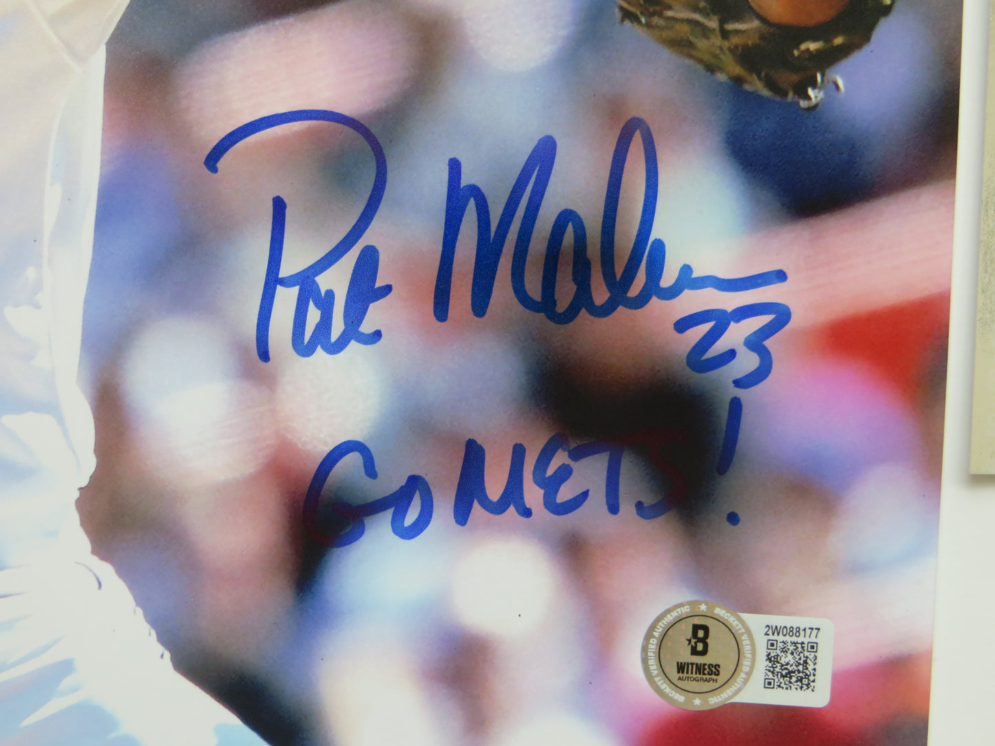 PAT PATRICK MAHOMES SR. NEW YORK METS SIGNED 8x10 PHOTO w/INSC Twins Chiefs BAS