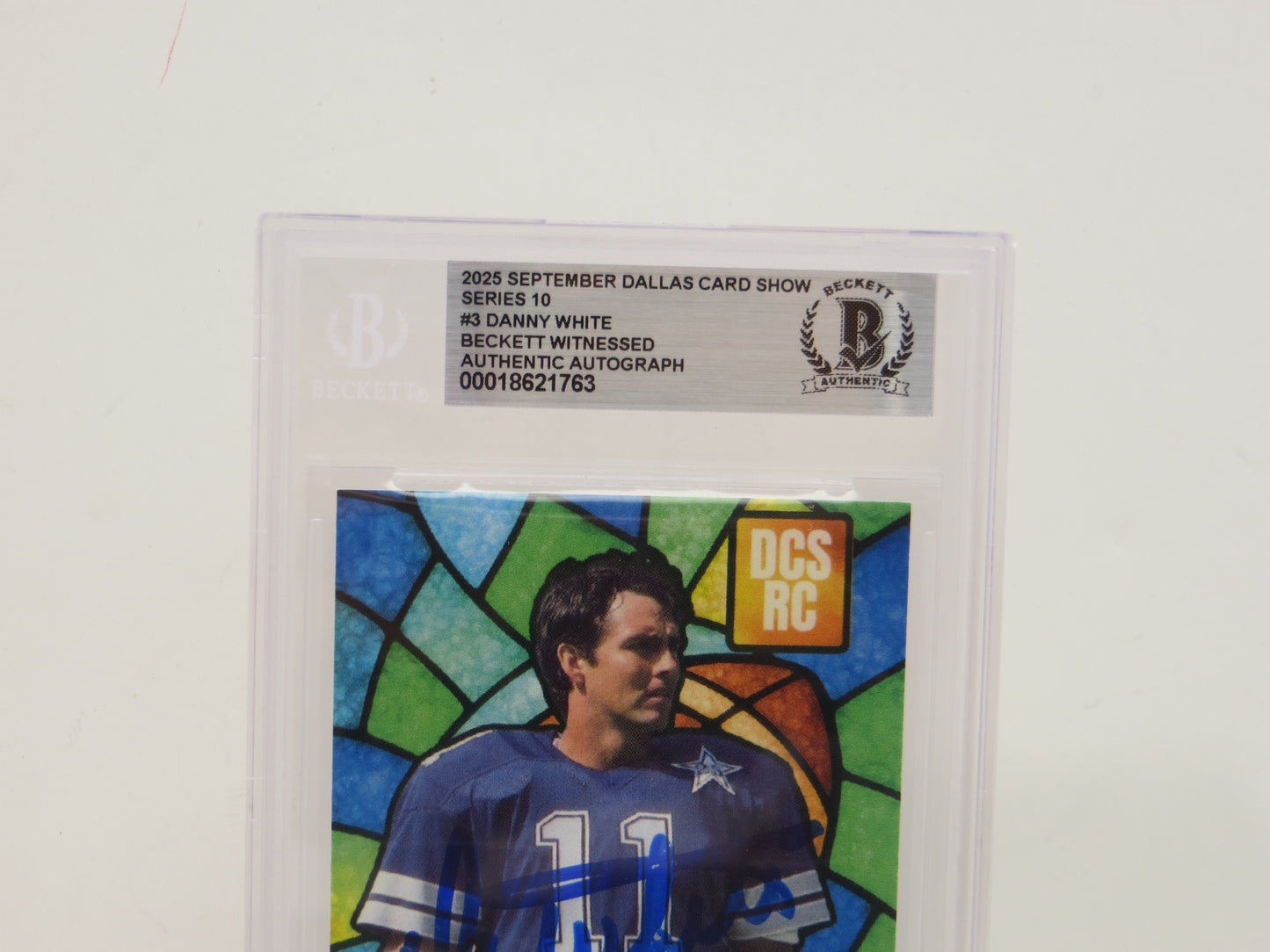 DANNY WHITE DALLAS COWBOYS SIGNED 2025 Sept Dallas Card Show BGS BAS SLAB