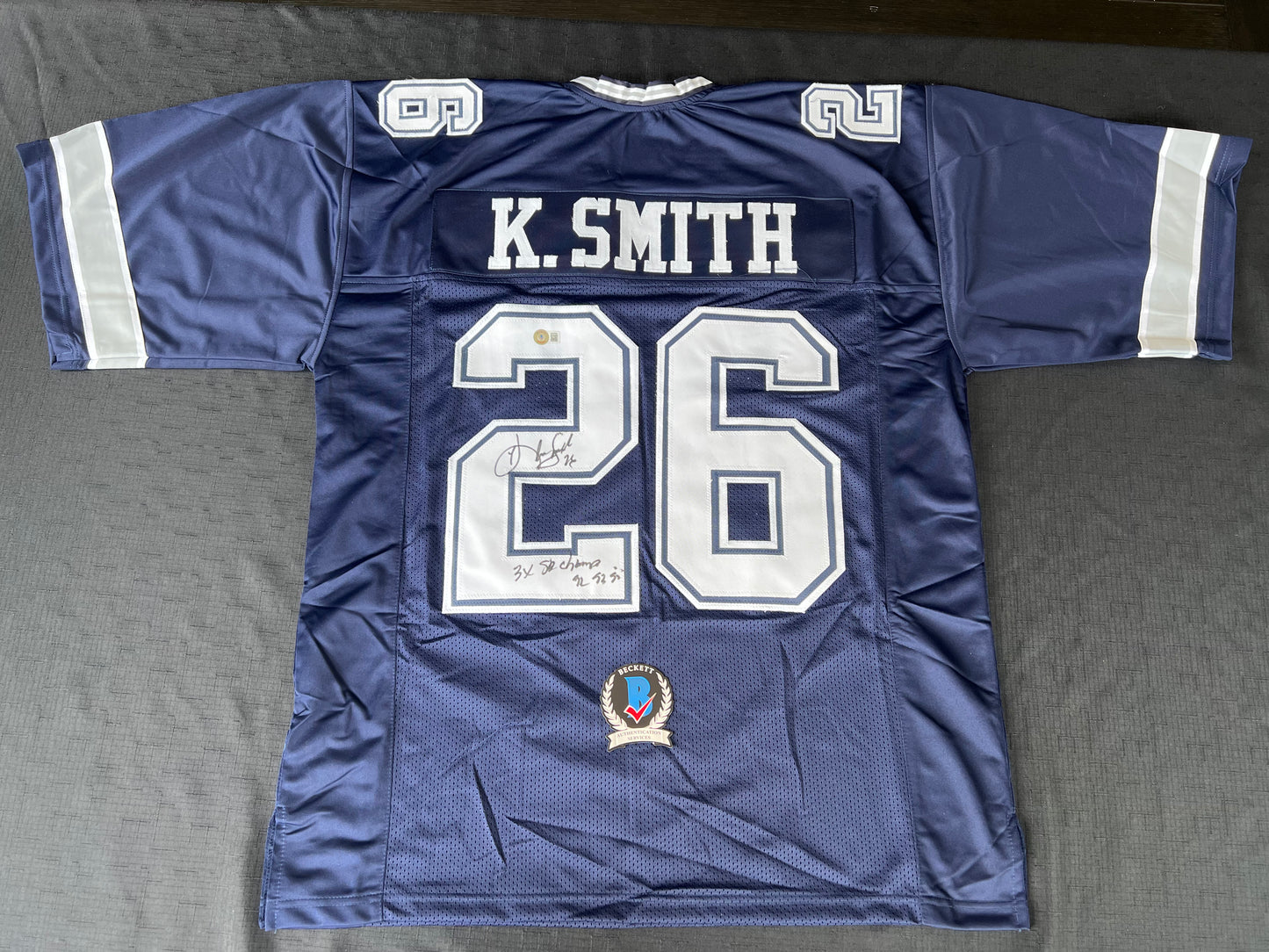 KEVIN SMITH TEXAS A&M AGGIES SIGNED JERSEY w/INSCs Dallas Cowboys 2XL BAS