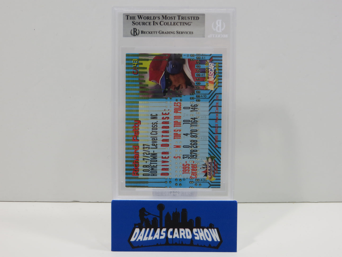RICHARD PETTY SIGNED 1996 Maxx Odyssey #43 BGS BAS SLAB NASCAR