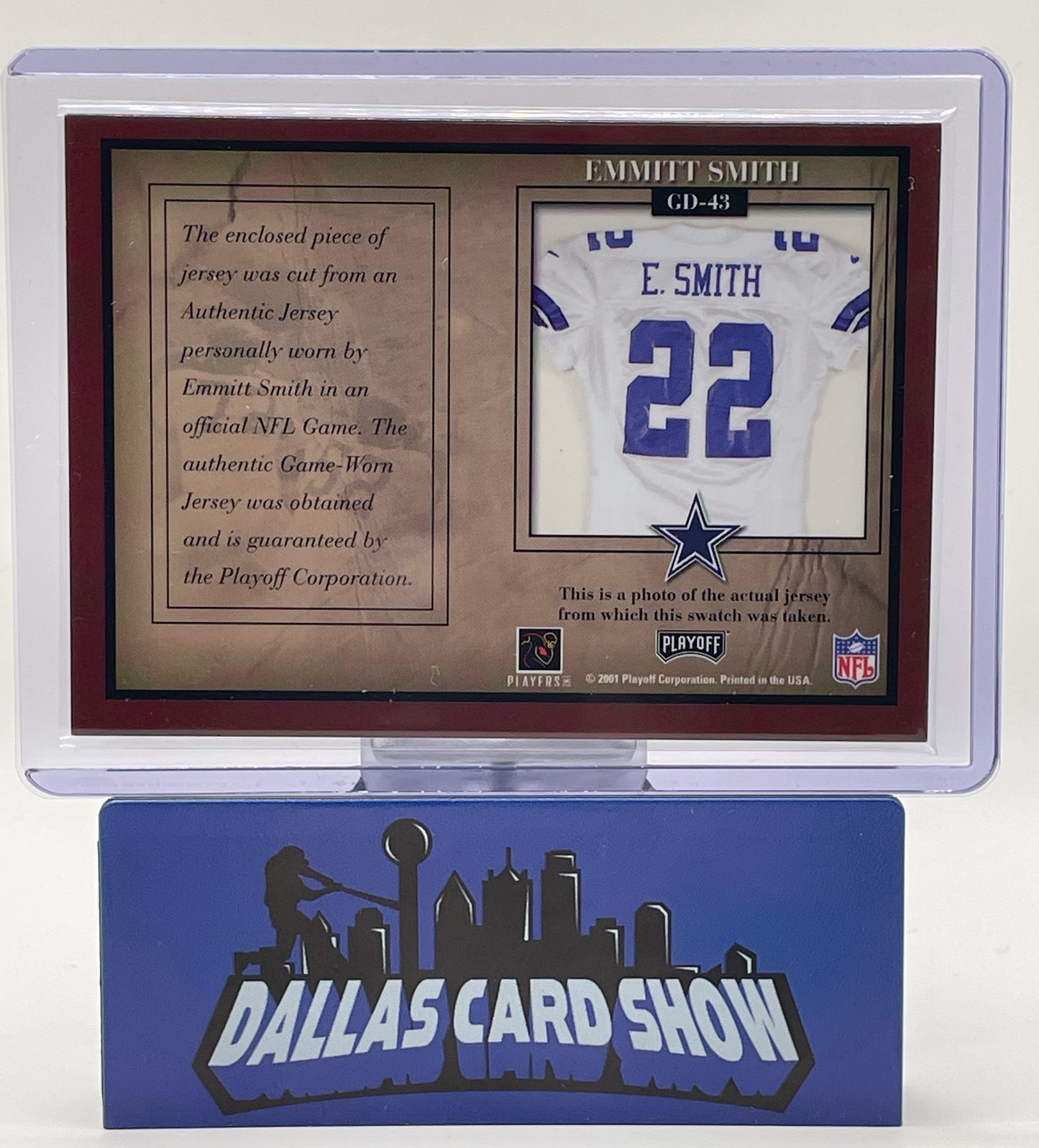2001 Playoff Honors #GD-43 Emmitt Smith Game Day Jersey