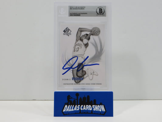 DENNIS RODMAN SIGNED 2010-11 SP Authentic #63 BGS BAS SLAB Bulls Pistons Spurs