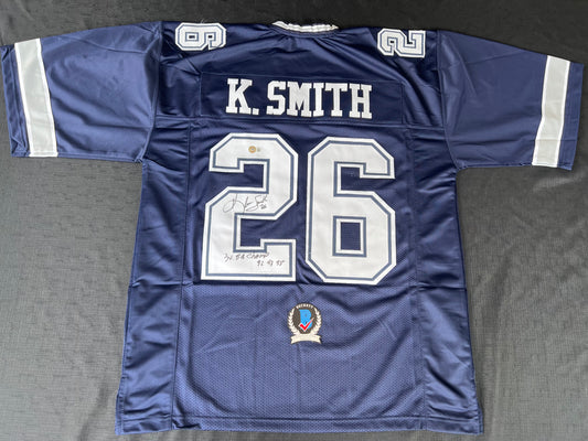 KEVIN SMITH TEXAS A&M AGGIES SIGNED JERSEY w/INSCs Dallas Cowboys 2XL BAS