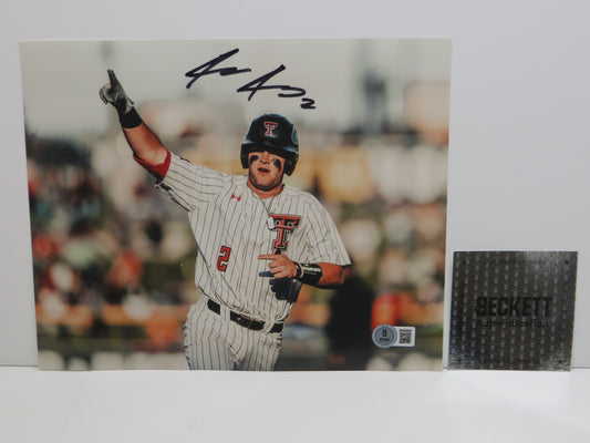 JACE JUNG Texas Tech Red Raiders SIGNED 8x10 Guns Up PHOTO Detroit Tigers BAS COA