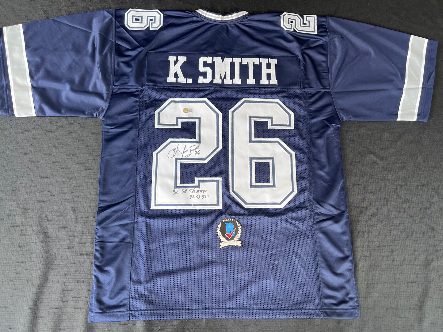KEVIN SMITH TEXAS A&M AGGIES SIGNED JERSEY w/INSCs Dallas Cowboys 2XL BAS