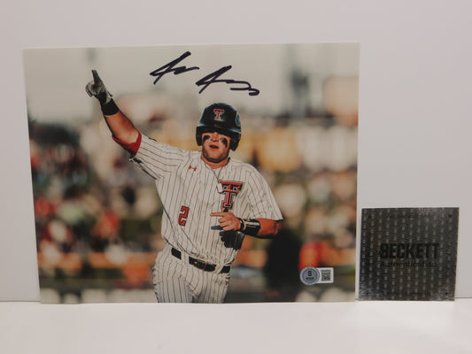 JACE JUNG Texas Tech Red Raiders SIGNED 8x10 Guns Up PHOTO Detroit Tigers BAS COA
