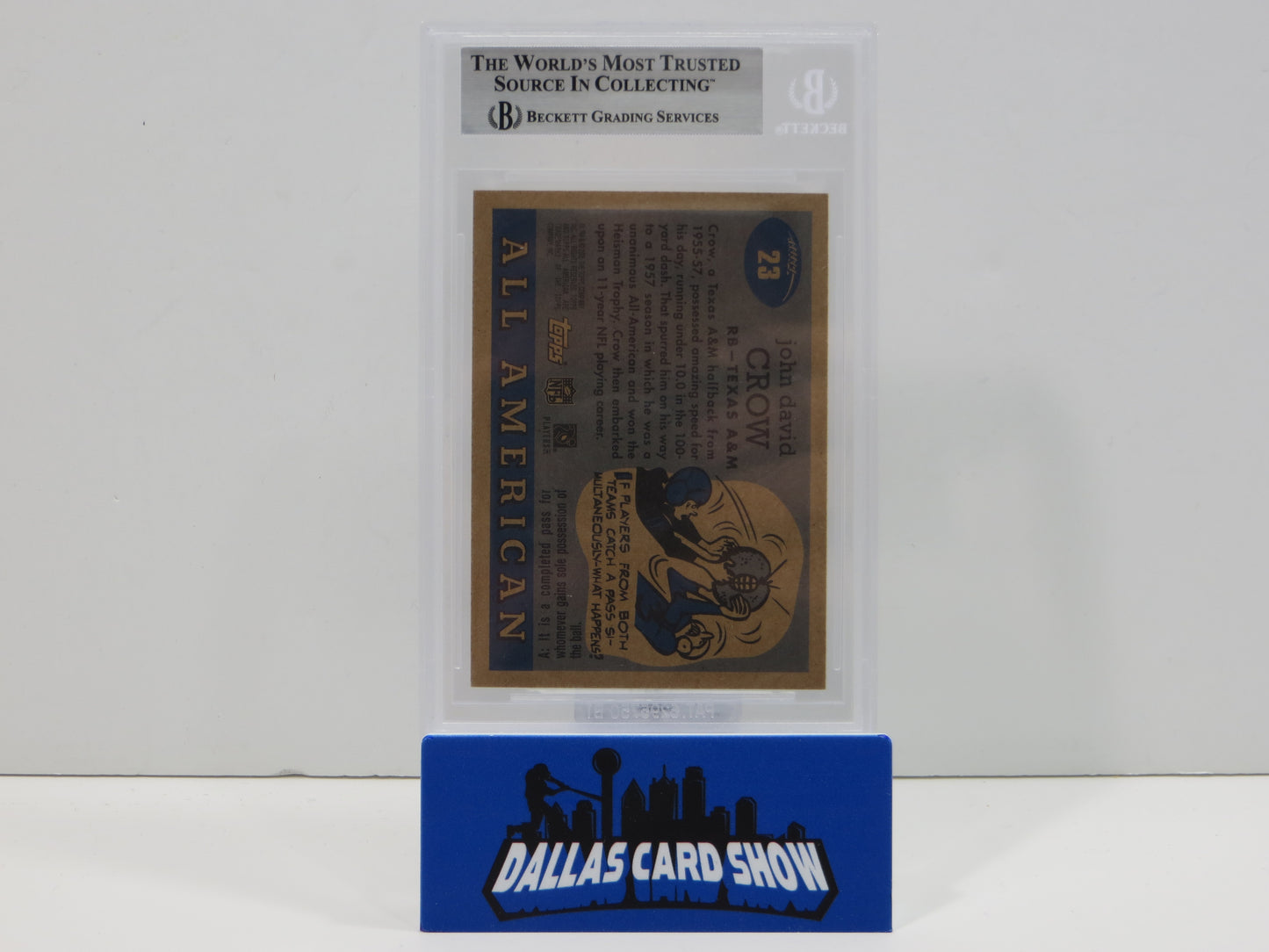 JOHN DAVID CROW SIGNED 2005 Topps All-American #23 BGS BAS SLAB Texas A&M Aggies
