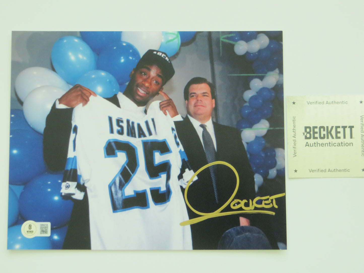 RAGHIB ROCKET ISMAIL TORONTO ARGONAUTS SIGNED 8x10 PHOTO Bruce McNall BAS