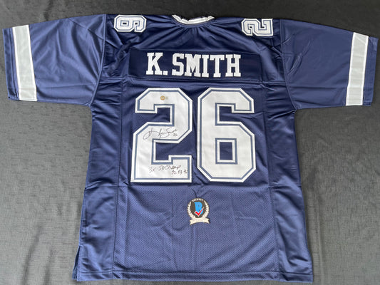 KEVIN SMITH TEXAS A&M AGGIES SIGNED JERSEY w/INSCs Dallas Cowboys 2XL BAS