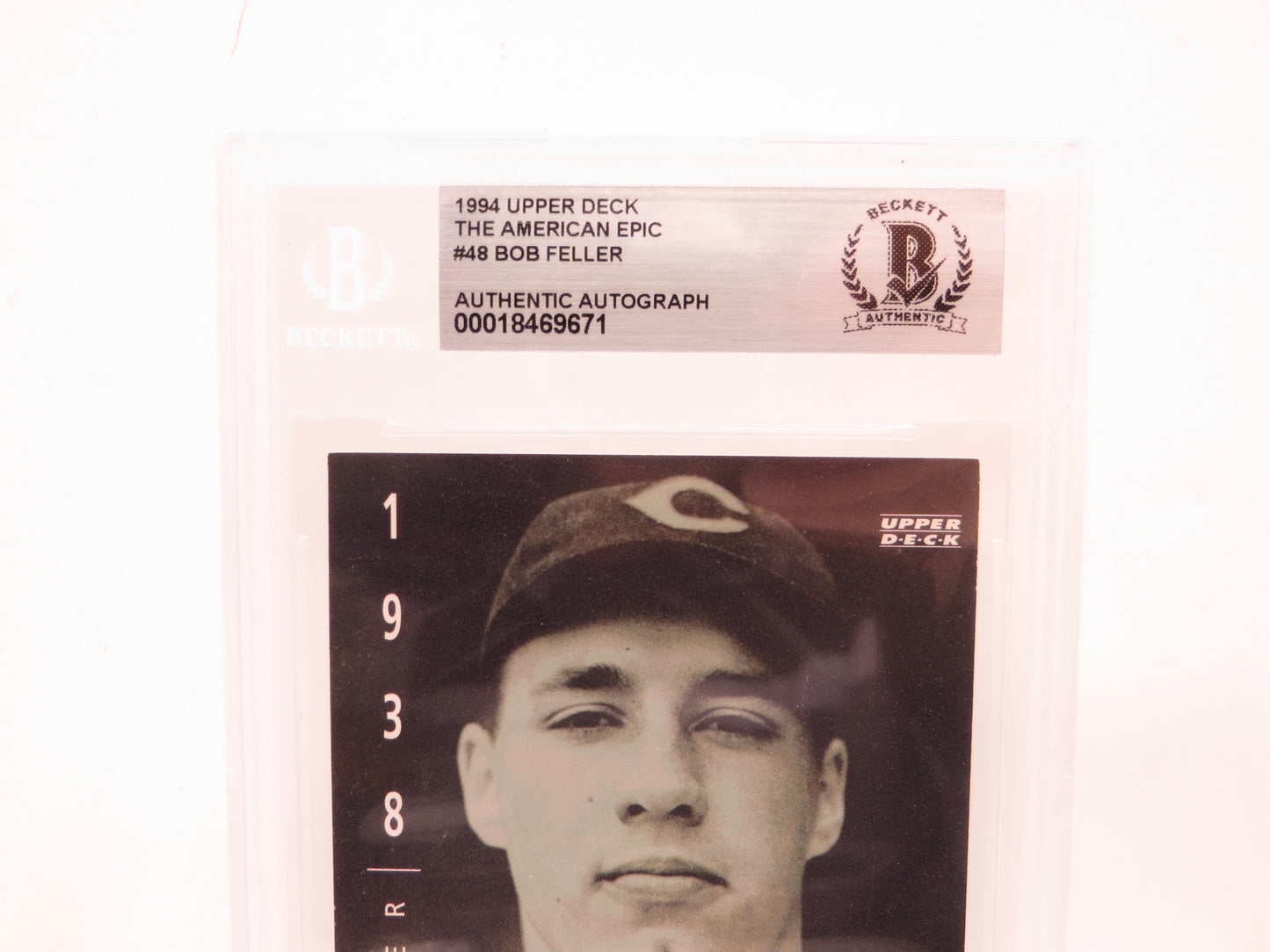BOB FELLER SIGNED 1994 Upper Deck The American Epic #43 BGS BAS SLAB Indians