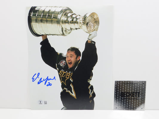 ED BELFOUR Dallas Stars SIGNED STANLEY CUP 8x10 PHOTO Leafs Blackhawks BAS COA