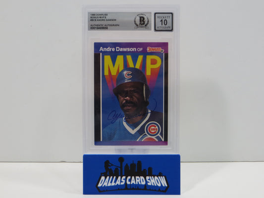 ANDRE DAWSON SIGNED 1989 Donruss Baseball Bonus MVP'S #BC8 BGS BAS SLAB AUTO 10