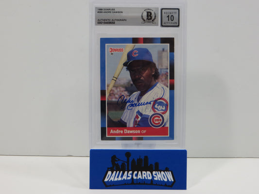 ANDRE DAWSON SIGNED 1988 Donruss Baseball #269 BGS BAS SLAB AUTO 10 Cubs Marlins