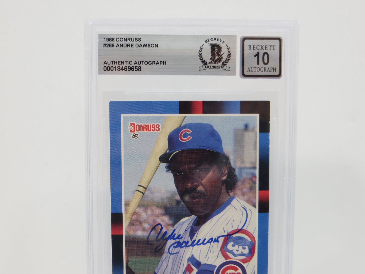 ANDRE DAWSON SIGNED 1988 Donruss Baseball #269 BGS BAS SLAB AUTO 10 Cubs Marlins