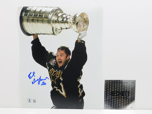 ED BELFOUR Dallas Stars SIGNED STANLEY CUP 8x10 PHOTO Leafs Blackhawks BAS COA
