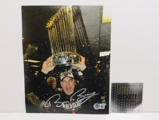 BRUCE BOCHY San Francisco Giants SIGNED World Champs 8x10 PHOTO Texas Rangers BAS