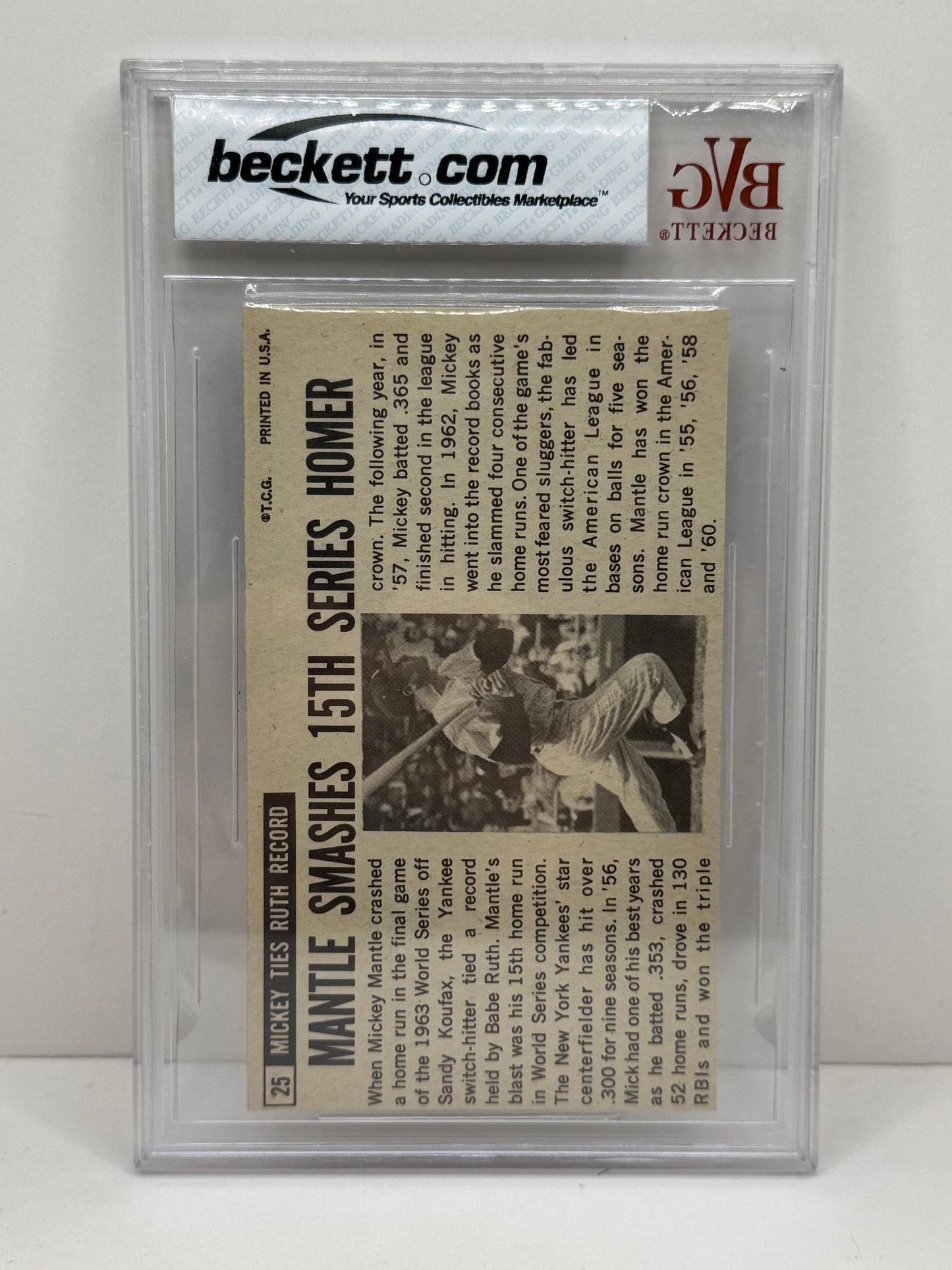 1964 Topps Giants #25 Mickey Mantle BVG 7