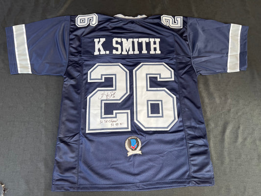 KEVIN SMITH TEXAS A&M AGGIES SIGNED JERSEY w/INSCs Dallas Cowboys L BAS COA