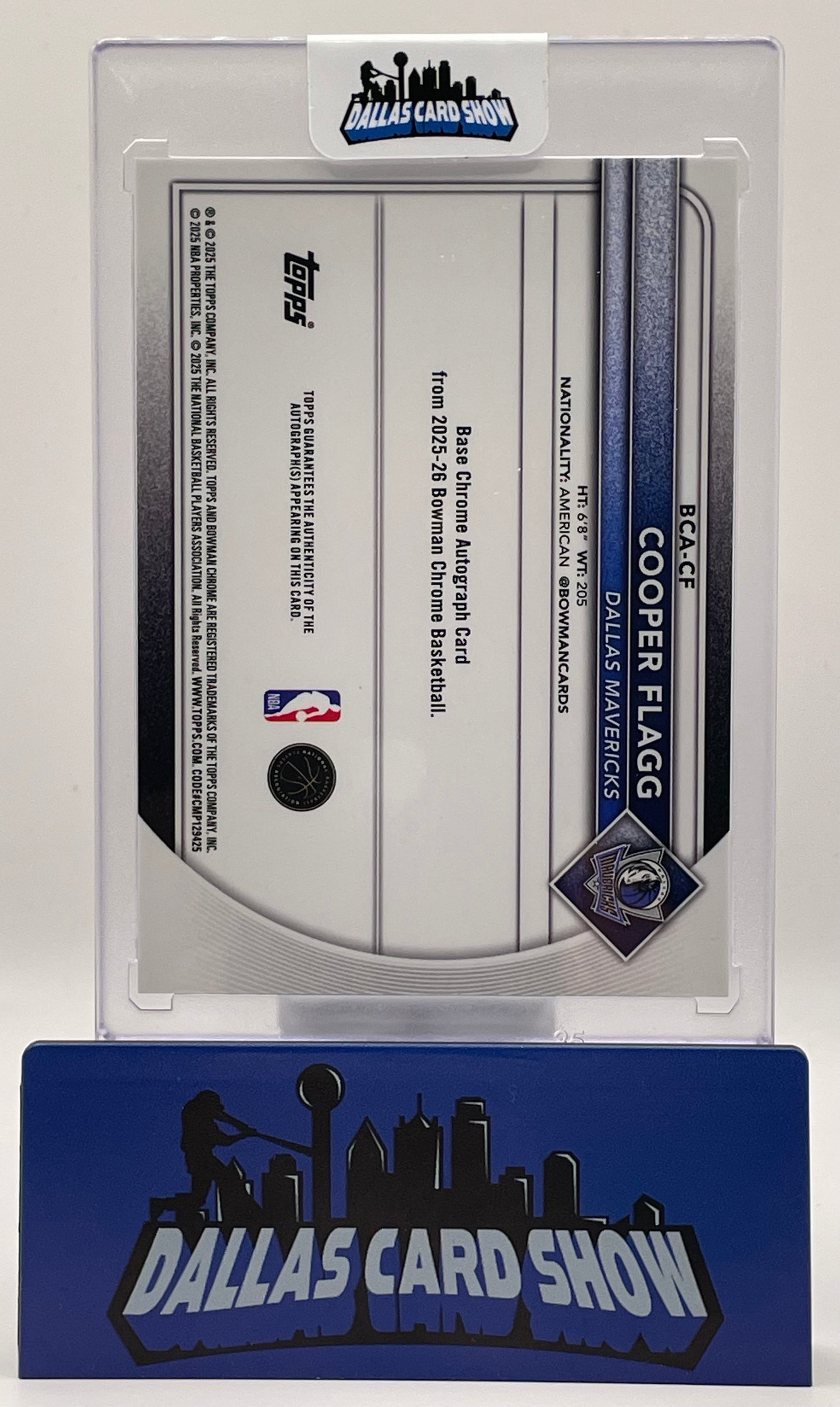 2025-26 Bowman Chrome #BCA-CF Cooper Flagg Rookie Speckle Autograph /299