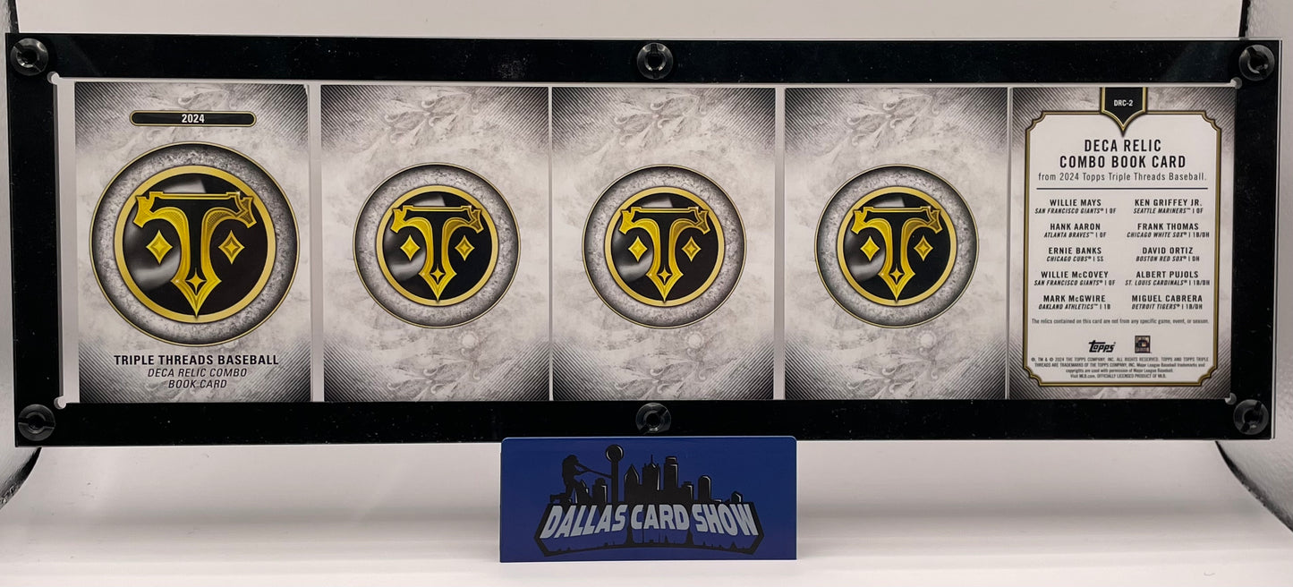 2024 Triple Threads #DRC-2 Mays,Aaron,Banks,Mcgwire,Griffey,Pujols Deca Relic Booklet /10