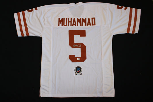 MALIK MUHAMMAD TEXAS LONGHORNS SIGNED HOME FOOTBALL JERSEY BAS COA