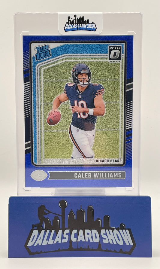 2024 Panini Optic #201 Caleb Williams Blue Sparkle Rated Rookie RC