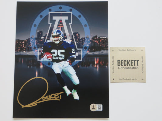 ROCKET ISMAIL TORONTO ARGONAUTS SIGNED 8x10 Skyline PHOTO Notre Dame BAS