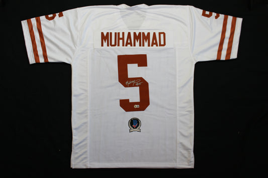 MALIK MUHAMMAD TEXAS LONGHORNS SIGNED HOME FOOTBALL JERSEY BAS COA